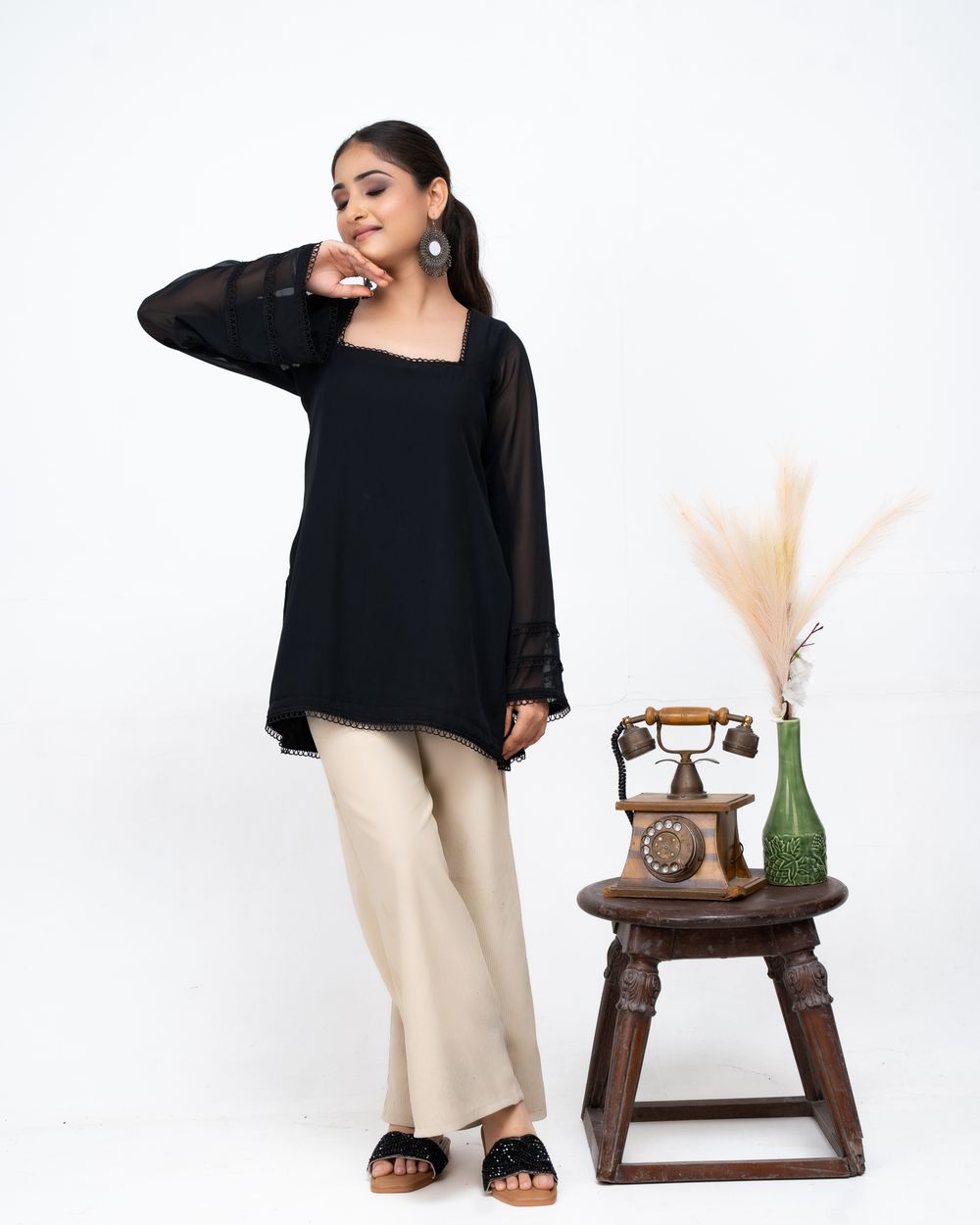 Pretty Black Short Kurti