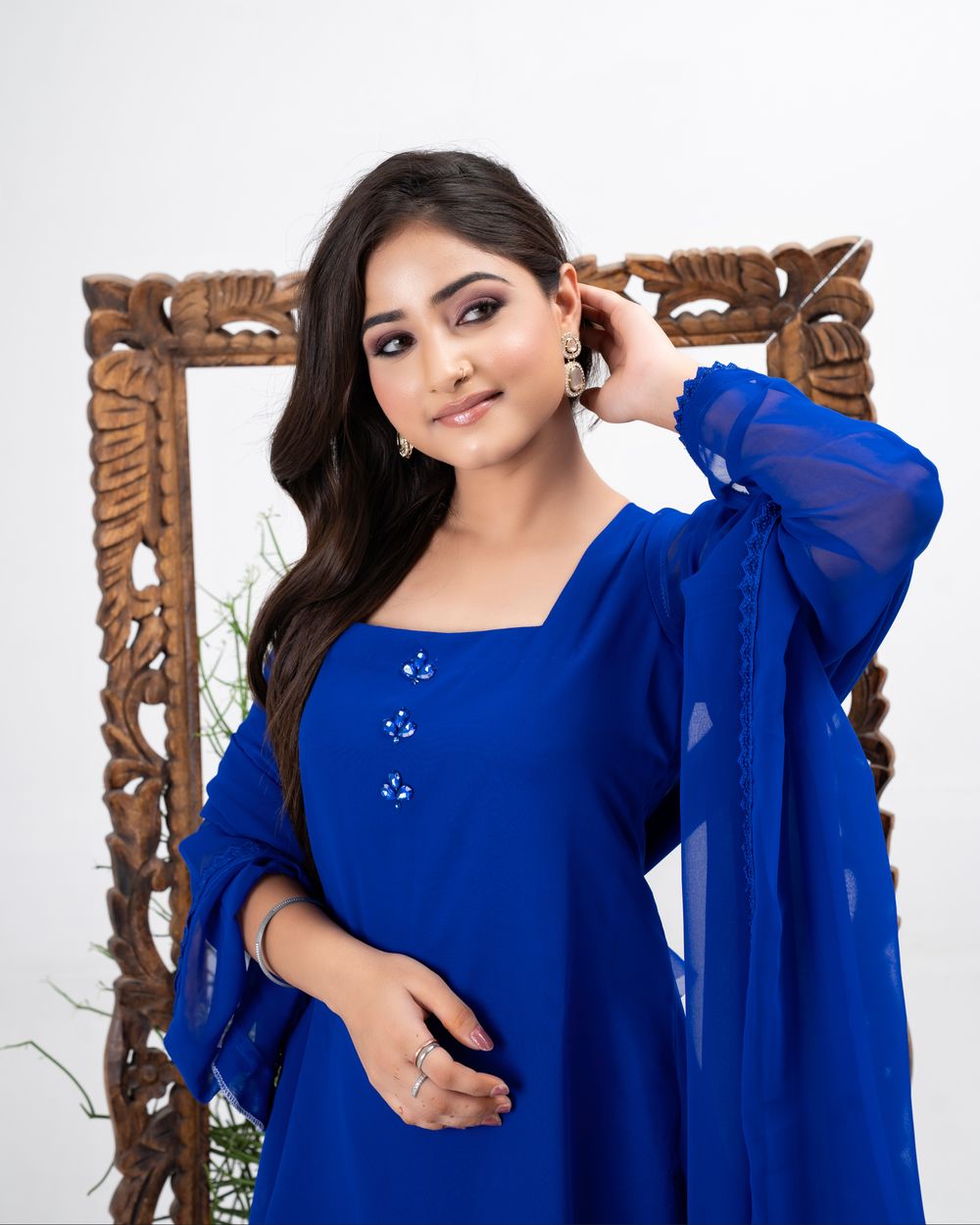 Royal blue Farshi salwar suit